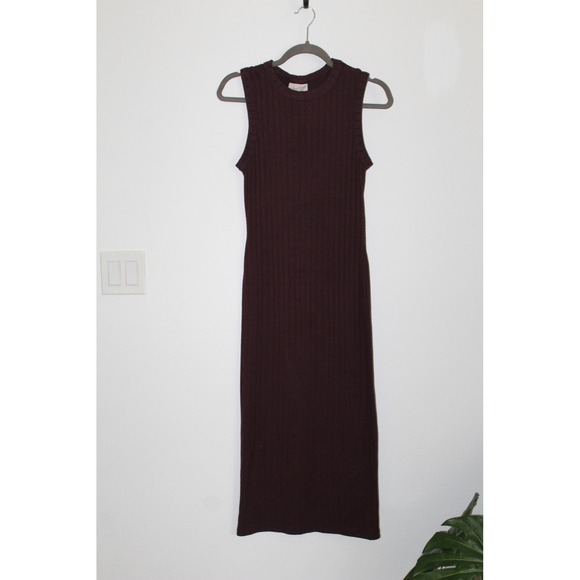 Universal Thread Dresses & Skirts - Universal‎ Thread Womens Ribbed Sleeveless Midi Dress Brown XS Rayon Blend